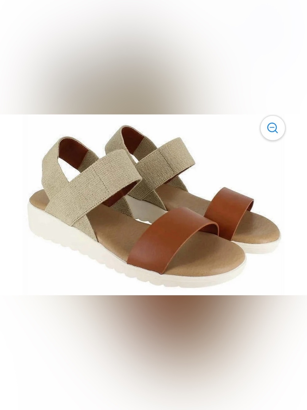 Kensie Two-Strap Sandal in Tan and Beige